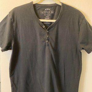 Large Button Black Men Shirt